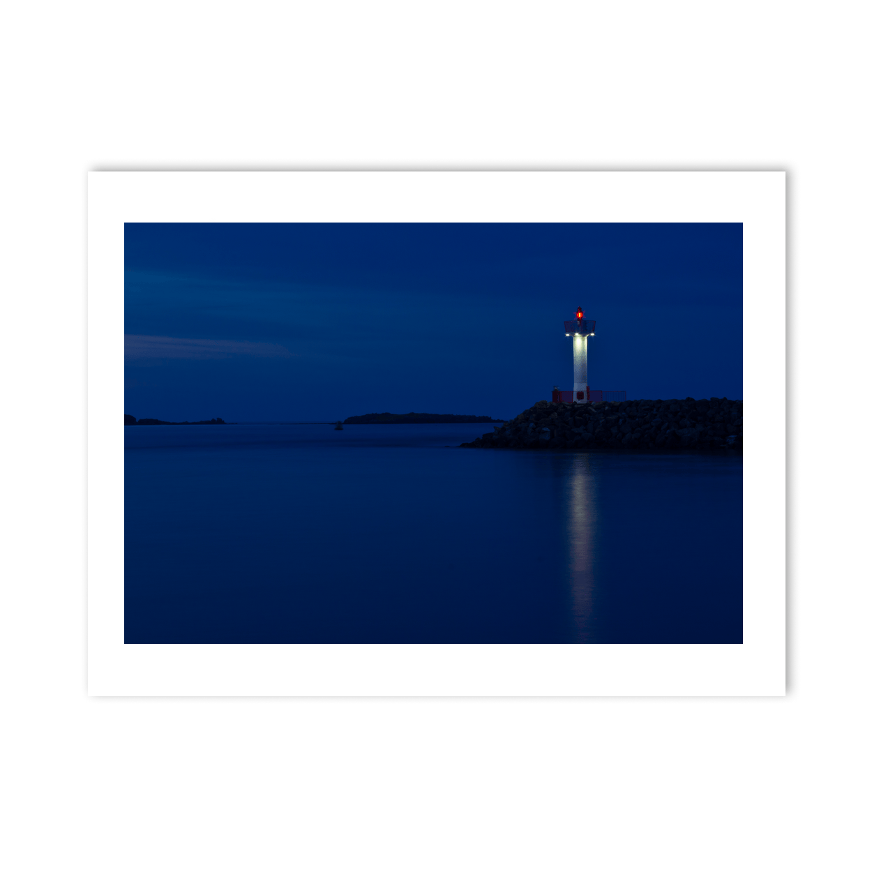 Nua Photography Print Howth Harbour Lighthouse at Blue Hour, Co. Dublin Howth Harbour Lighthouse Blue Hour Print | Nua Photography