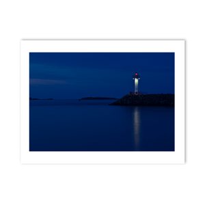 Nua Photography Print Howth Harbour Lighthouse at Blue Hour, Co. Dublin Howth Harbour Lighthouse Blue Hour Print | Nua Photography