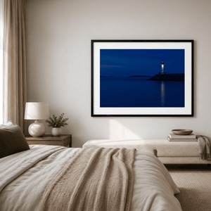 Nua Photography Print Howth Harbour Lighthouse at Blue Hour, Co. Dublin Howth Harbour Lighthouse Blue Hour Print | Nua Photography