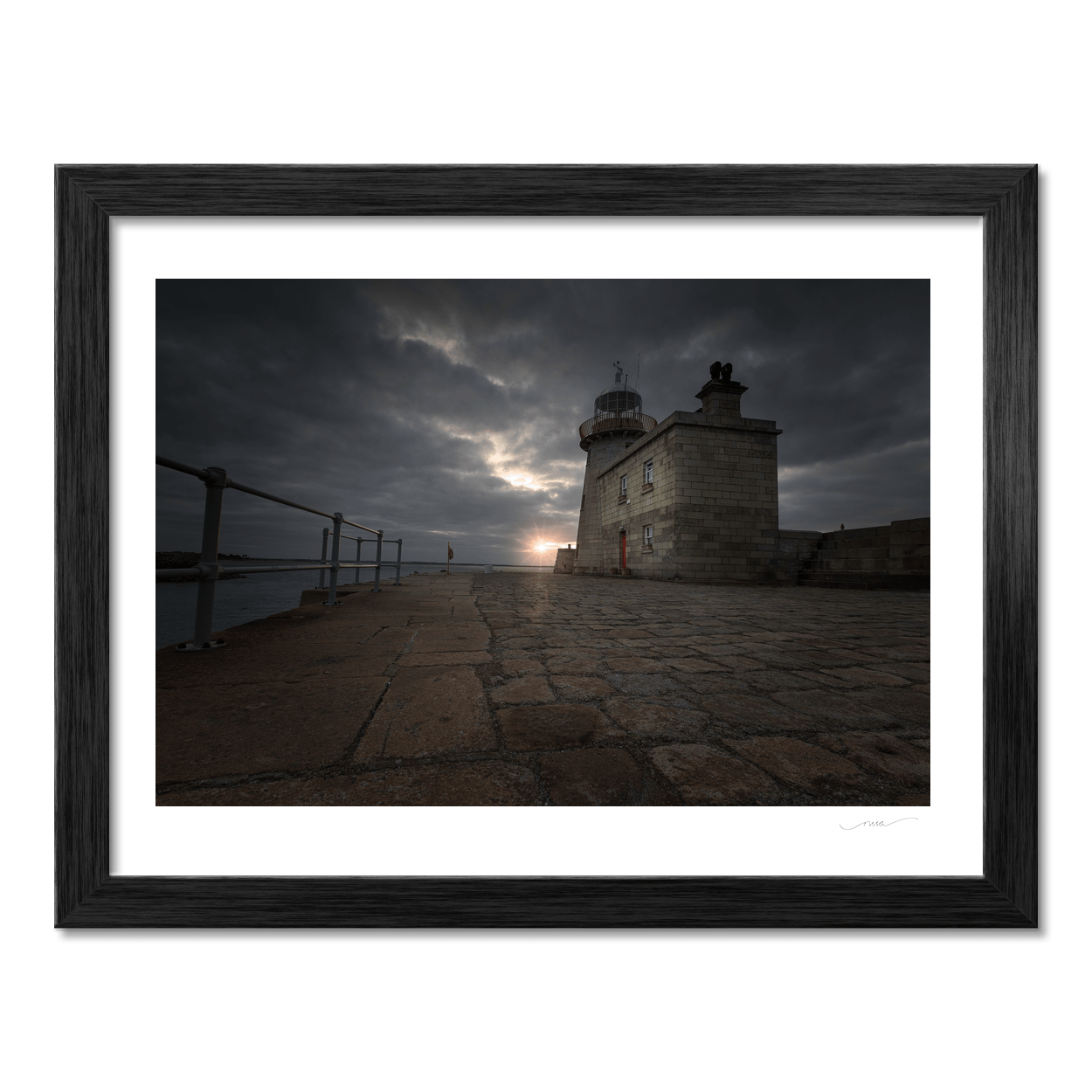 Nua Photography Print Howth Harbour Lighthouse at Dramatic Sunset, Co. Dublin Howth Harbour Lighthouse Sunset Print | Nua Photography