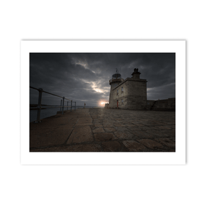 Nua Photography Print Howth Harbour Lighthouse at Dramatic Sunset, Co. Dublin Howth Harbour Lighthouse Sunset Print | Nua Photography