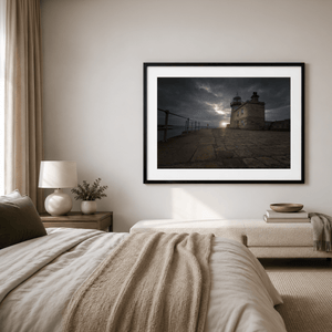 Nua Photography Print Howth Harbour Lighthouse at Dramatic Sunset, Co. Dublin Howth Harbour Lighthouse Sunset Print | Nua Photography