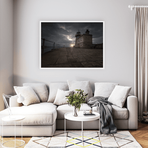 Nua Photography Print Howth Harbour Lighthouse at Dramatic Sunset, Co. Dublin Howth Harbour Lighthouse Sunset Print | Nua Photography