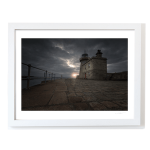 Nua Photography Print Howth Harbour Lighthouse at Dramatic Sunset, Co. Dublin Howth Harbour Lighthouse Sunset Print | Nua Photography
