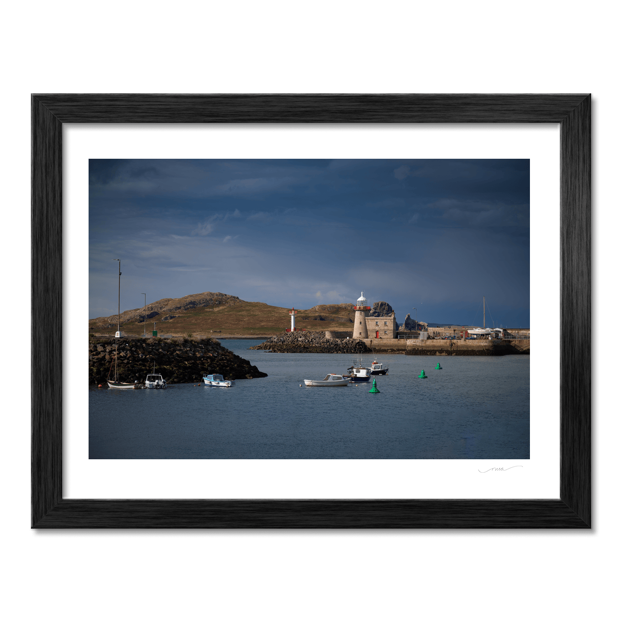 Nua Photography Print Howth Harbour Lighthouse with Ireland's Eye, Co. Dublin Howth Harbour Lighthouse Ireland's Eye | Nua Photography