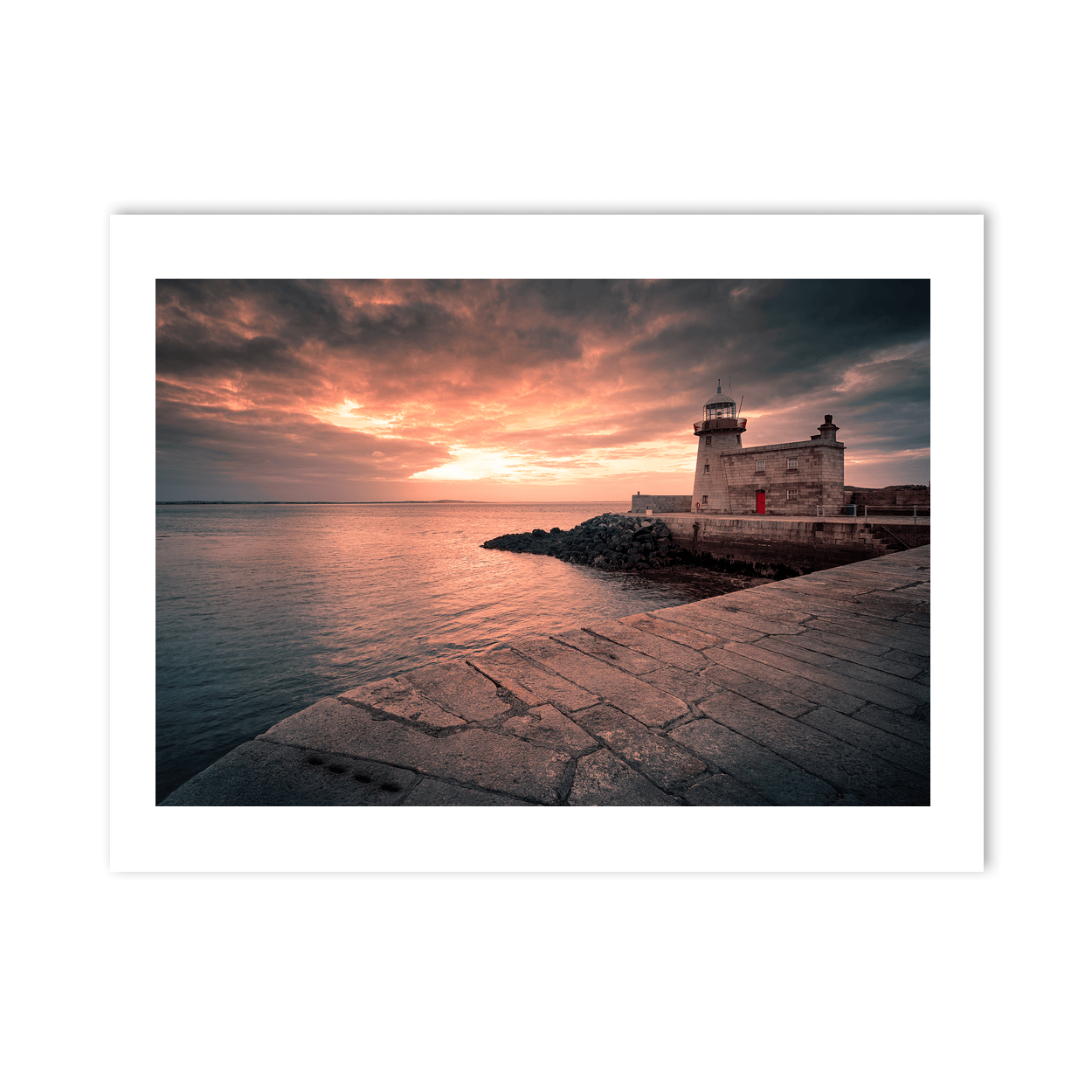 Nua Photography Print Howth Harbour Lighthouse at Sunset, Co. Dublin Howth Harbour Lighthouse Sunset Print | Nua Photography