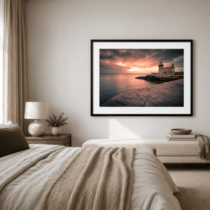 Nua Photography Print Howth Harbour Lighthouse at Sunset, Co. Dublin Howth Harbour Lighthouse Sunset Print | Nua Photography