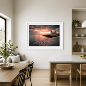Nua Photography Print Howth Harbour Lighthouse at Sunset, Co. Dublin Howth Harbour Lighthouse Sunset Print | Nua Photography