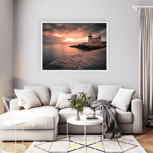 Nua Photography Print Howth Harbour Lighthouse at Sunset, Co. Dublin Howth Harbour Lighthouse Sunset Print | Nua Photography