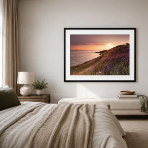 Nua Photography Print Howth Heather and Dublin Bay at Sunset, Co. Dublin Howth Heather Sunset Dublin Bay Print | Nua Photography