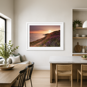 Nua Photography Print Howth Heather and Dublin Bay at Sunset, Co. Dublin Howth Heather Sunset Dublin Bay Print | Nua Photography