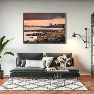 Nua Photography Print Howth Martello Tower at Sunset from Rocky Shore, Co. Dublin Howth Martello Tower Sunset Print | Nua Photography