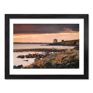 Nua Photography Print Howth Martello Tower at Sunset from Rocky Shore, Co. Dublin Howth Martello Tower Sunset Print | Nua Photography