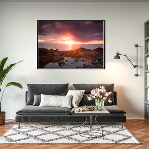 Nua Photography Print Howth Sutton Rocky Shore Sunset with Dublin Bay View, Co. Dublin Howth Sutton Rocky Shore Sunset Print | Nua Photography