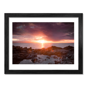 Nua Photography Print Howth Sutton Rocky Shore Sunset with Dublin Bay View, Co. Dublin Howth Sutton Rocky Shore Sunset Print | Nua Photography
