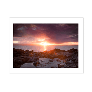 Nua Photography Print Howth Sutton Rocky Shore Sunset with Dublin Bay View, Co. Dublin Howth Sutton Rocky Shore Sunset Print | Nua Photography