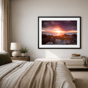 Nua Photography Print Howth Sutton Rocky Shore Sunset with Dublin Bay View, Co. Dublin Howth Sutton Rocky Shore Sunset Print | Nua Photography