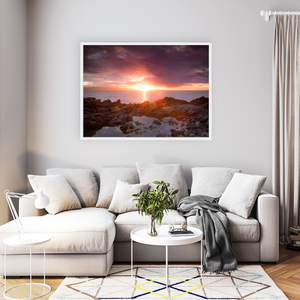 Nua Photography Print Howth Sutton Rocky Shore Sunset with Dublin Bay View, Co. Dublin Howth Sutton Rocky Shore Sunset Print | Nua Photography