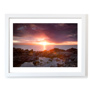 Nua Photography Print Howth Sutton Rocky Shore Sunset with Dublin Bay View, Co. Dublin Howth Sutton Rocky Shore Sunset Print | Nua Photography