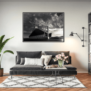 Nua Photography Print Modern Icelandic Church Under Dramatic Skies, Iceland Modern Icelandic Church Dramatic Skies Print | Nua Photography