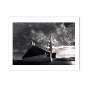 Nua Photography Print Modern Icelandic Church Under Dramatic Skies, Iceland Modern Icelandic Church Dramatic Skies Print | Nua Photography