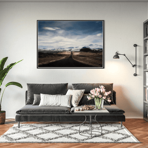 Nua Photography Print Remote Icelandic Church and Mountain Road, Iceland Remote Icelandic Church and Mountain Road Print | Nua Photography