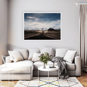 Nua Photography Print Remote Icelandic Church and Mountain Road, Iceland Remote Icelandic Church and Mountain Road Print | Nua Photography