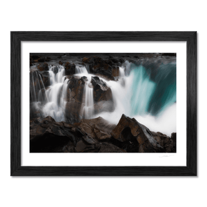 Nua Photography Print Icelandic Waterfall Cascading Over Volcanic Rock, Iceland Icelandic Waterfall Volcanic Rock Print | Nua Photography