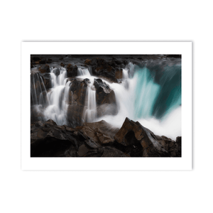 Nua Photography Print Icelandic Waterfall Cascading Over Volcanic Rock, Iceland Icelandic Waterfall Volcanic Rock Print | Nua Photography