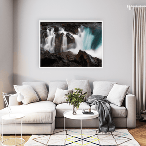 Nua Photography Print Icelandic Waterfall Cascading Over Volcanic Rock, Iceland Icelandic Waterfall Volcanic Rock Print | Nua Photography