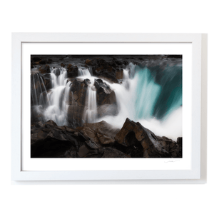 Nua Photography Print Icelandic Waterfall Cascading Over Volcanic Rock, Iceland Icelandic Waterfall Volcanic Rock Print | Nua Photography