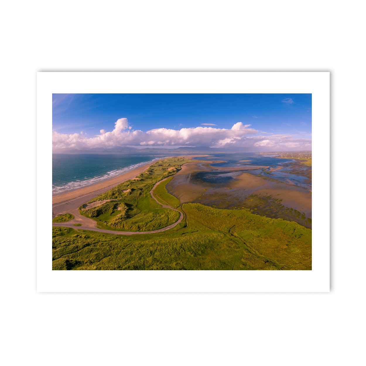 Nua Photography Print Inch Beach and Estuary Aerial Panorama, Co. Kerry Inch Beach Estuary Aerial Panorama Print | Nua Photography