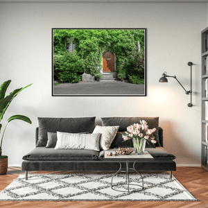 Ivy-Covered Cottage with Arched Wooden Door, Co. Cork fine art photography print by Nua Photography