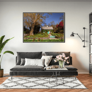 Ivy-Covered Cottage and Formal Garden in Spring, Co. Donegal fine art photography print by Nua Photography