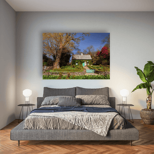 Ivy-Covered Cottage and Formal Garden in Spring, Co. Donegal fine art photography print by Nua Photography