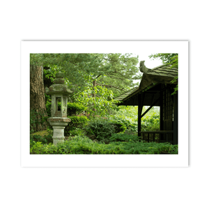Nua Photography Print Japanese Gardens Stone Lantern and Tea House, Kildare Japanese Gardens Stone Lantern Tea House Print | Nua Photography