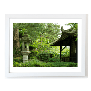 Nua Photography Print Japanese Gardens Stone Lantern and Tea House, Kildare Japanese Gardens Stone Lantern Tea House Print | Nua Photography
