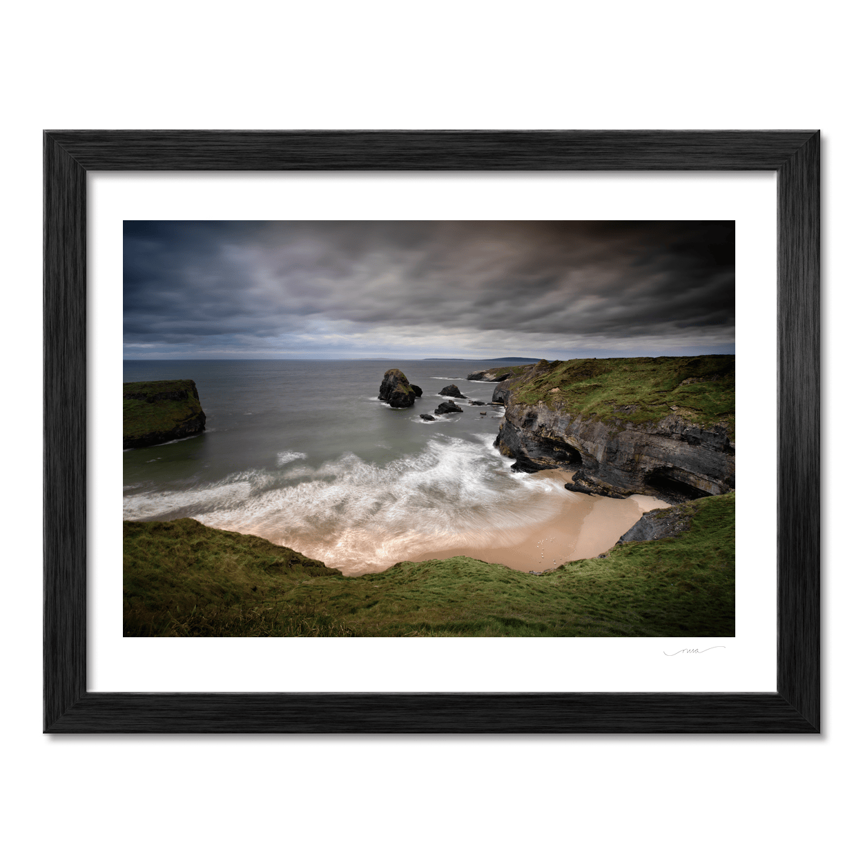 Nua Photography Print Hidden Cove and Sea Stacks Beneath Stormy Skies, Co. Kerry Kerry Cliffs Hidden Cove Stormy Skies Print | Nua Photography