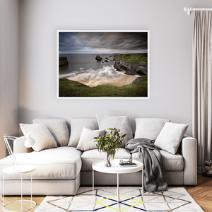 Nua Photography Print Hidden Cove and Sea Stacks Beneath Stormy Skies, Co. Kerry Kerry Cliffs Hidden Cove Stormy Skies Print | Nua Photography