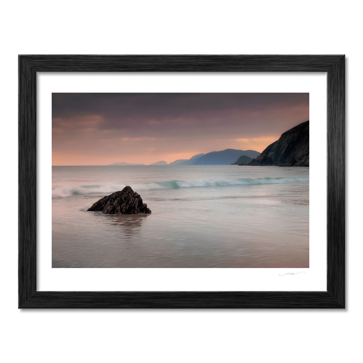 Nua Photography Print Kerry Coastline Sunset with Misty Mountains, Co. Kerry Kerry Coastline Sunset with Misty Mountains Print | Nua Photography