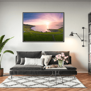 Nua Photography Print Kerry Coastline and Green Fields Aerial Sunset, Co. Kerry Kerry Coastline Green Fields Aerial Sunset Print | Nua Photography
