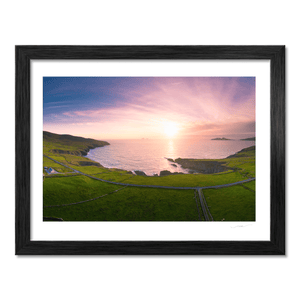 Nua Photography Print Kerry Coastline and Green Fields Aerial Sunset, Co. Kerry Kerry Coastline Green Fields Aerial Sunset Print | Nua Photography