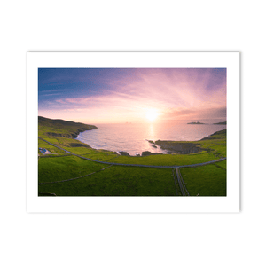 Nua Photography Print Kerry Coastline and Green Fields Aerial Sunset, Co. Kerry Kerry Coastline Green Fields Aerial Sunset Print | Nua Photography