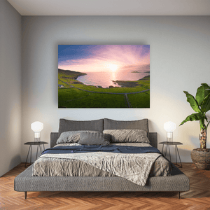 Nua Photography Print Kerry Coastline and Green Fields Aerial Sunset, Co. Kerry Kerry Coastline Green Fields Aerial Sunset Print | Nua Photography