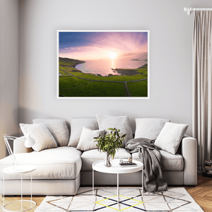 Nua Photography Print Kerry Coastline and Green Fields Aerial Sunset, Co. Kerry Kerry Coastline Green Fields Aerial Sunset Print | Nua Photography