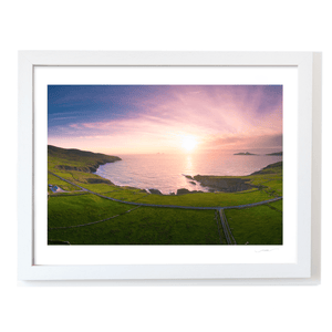 Nua Photography Print Kerry Coastline and Green Fields Aerial Sunset, Co. Kerry Kerry Coastline Green Fields Aerial Sunset Print | Nua Photography