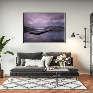 Nua Photography Print Wooden Jetty on a Kerry Lake at Twilight, Co. Kerry Kerry Lake Wooden Jetty at Twilight Print | Nua Photography