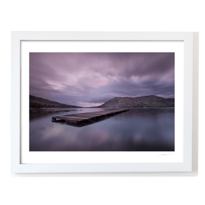 Nua Photography Print Wooden Jetty on a Kerry Lake at Twilight, Co. Kerry Kerry Lake Wooden Jetty at Twilight Print | Nua Photography