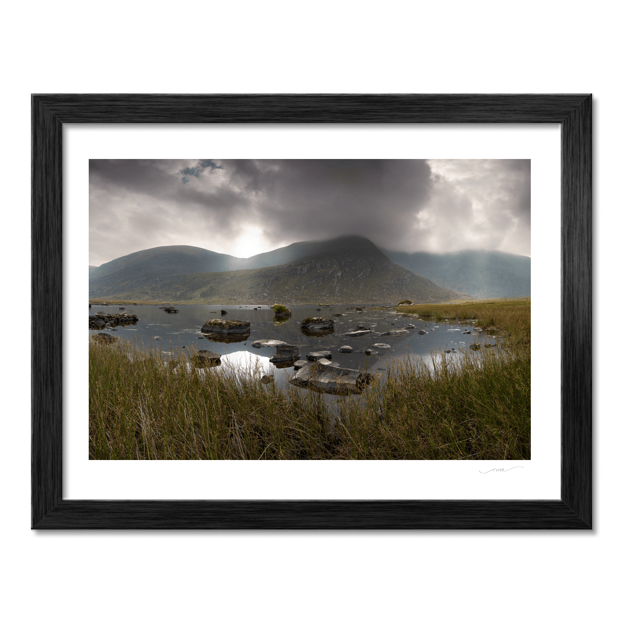 Nua Photography Print Kerry Mountain Lake Under Dramatic Storm Clouds, Co. Kerry Kerry Mountain Lake Dramatic Storm Clouds Print | Nua Photography