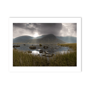 Nua Photography Print Kerry Mountain Lake Under Dramatic Storm Clouds, Co. Kerry Kerry Mountain Lake Dramatic Storm Clouds Print | Nua Photography
